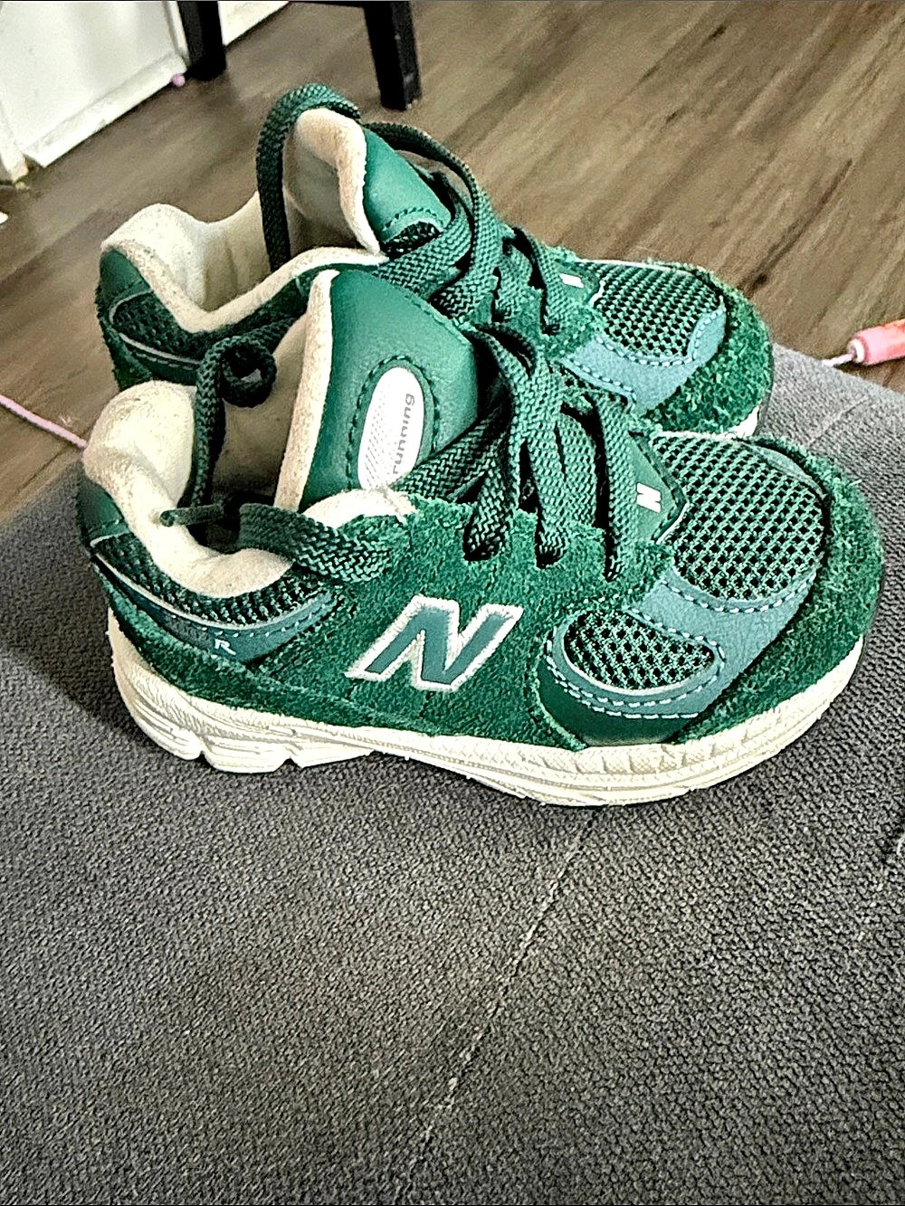 New Balance 574 Kids Green & White Sneakers